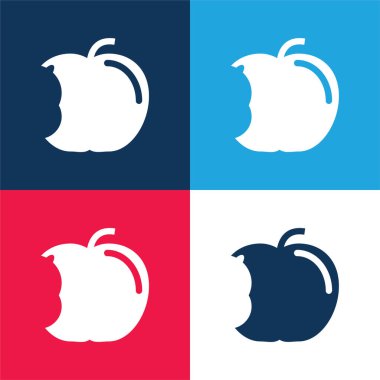 Büyük Isırık Mavisi ve Kırmızı Elma Minimum Renk Simgesi