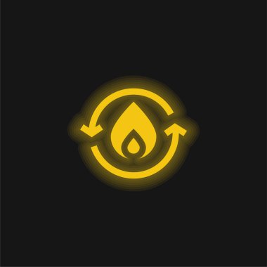Biyo Enerji sarı parlak neon simgesi
