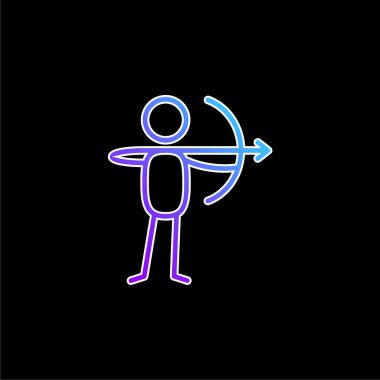 Yay mavisi gradyan vektör simgesiyle Archer