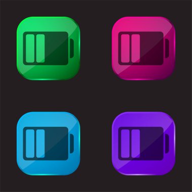 Batarya Durumu Yarı Güç Dört renkli cam simgesi