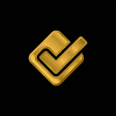 Altın kaplama metalik simge veya logo vektörünü kabul et