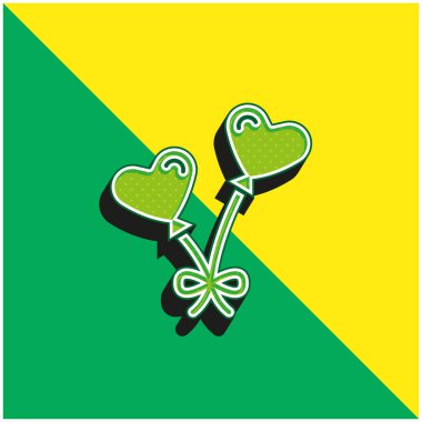 Balonlar yeşil ve sarı modern 3d vektör simgesi logosu