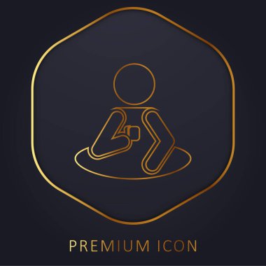 Köprü altın çizgi prim logosu veya simgesi