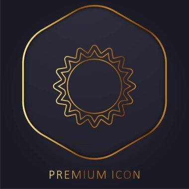 Annular Eclipse golden line premium logo or icon clipart