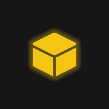 3D sarı parlak neon simgesi