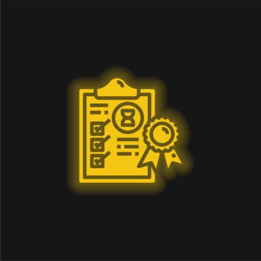 Sarı parlak neon simgesi güvencesi