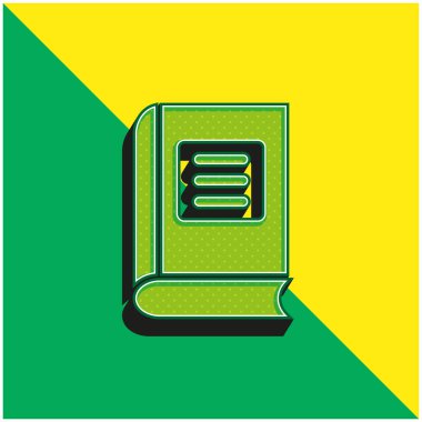 Kitap Yeşil ve Sarı Modern 3D vektör simgesi logosu