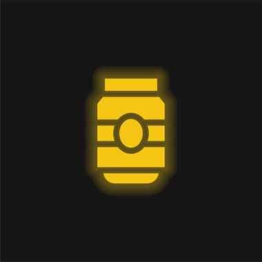 Bira Kutusu Sarı Parlayan Neon simgesi