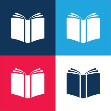 Kitap Kapağı Mavi ve Kırmızı Minimum Simge kümesi