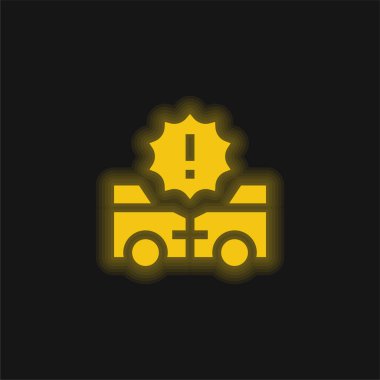 Kaza sarı parlak neon simgesi