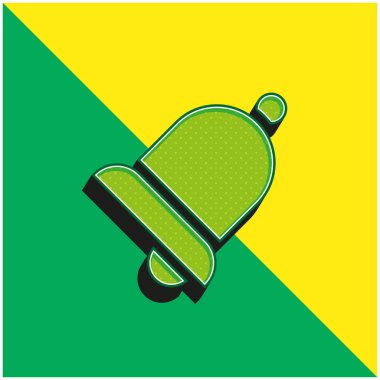 Bell Green ve sarı modern 3D vektör simgesi logosu