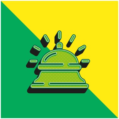Bell Green ve sarı modern 3D vektör simgesi logosu