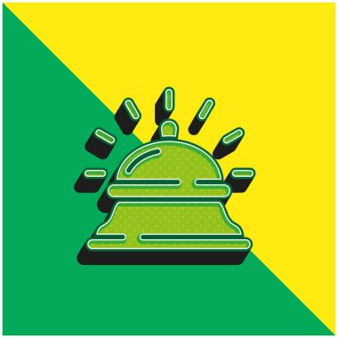 Bell Green and yellow modern 3d vector icon logo clipart