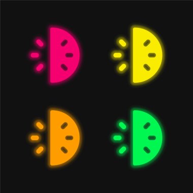 30 Dakika dört renk parlayan neon vektör simgesi