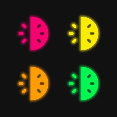 30 Minutes four color glowing neon vector icon clipart