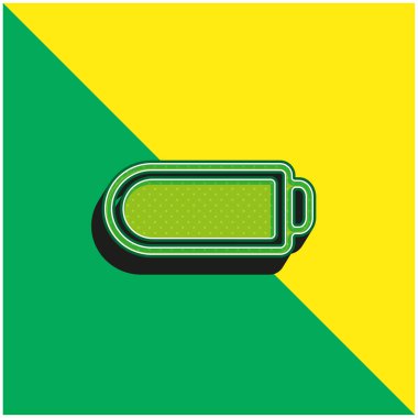 Battery With Full Charge Green and yellow modern 3d vector icon logo clipart