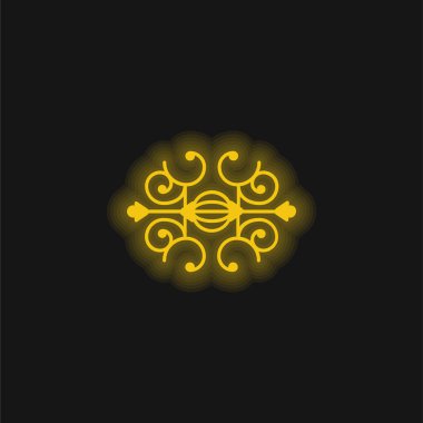 Topun etrafı sarı, parlak neon simgelerle çevrili