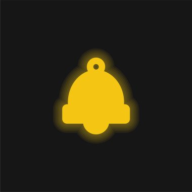 Alarm Çanı sarı parlak neon simgesi