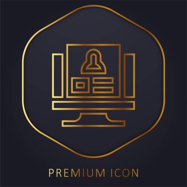Background Check golden line premium logo or icon