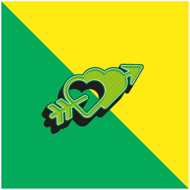 Ok Yeşil ve Sarı modern 3d vektör simgesi logosu