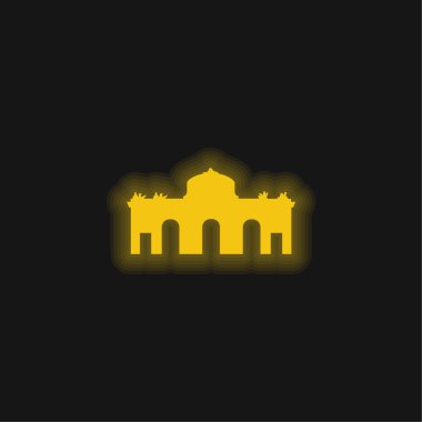 Alcala Kapısı İspanya Sarı parlak neon simgesi