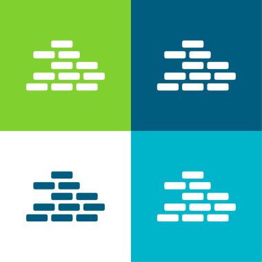 Tuğla Duvarı Düz 4 renk en küçük simge kümesi