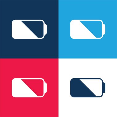 Pil mavi ve kırmızı dört renk minimal simge kümesi