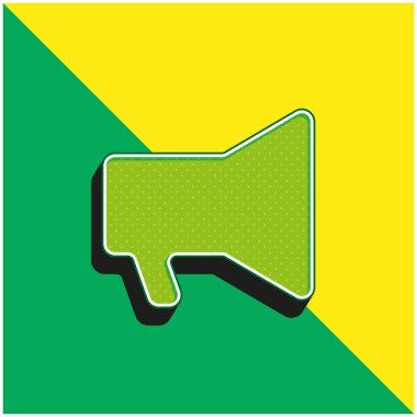 Ses Güçlendirme Sözcüsü Silüet Yeşil ve Sarı 3D vektör simgesi