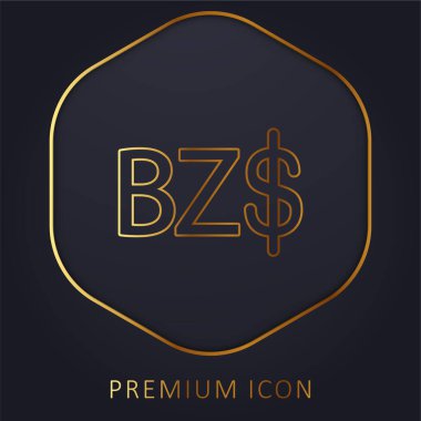 Belize Dollar Symbol golden line premium logo or icon clipart