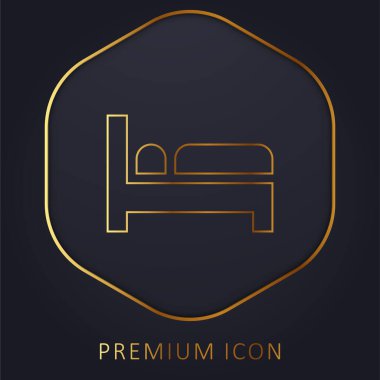 Yatak altın çizgisi prim logosu veya simgesi