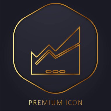 Area Chart golden line premium logo or icon clipart