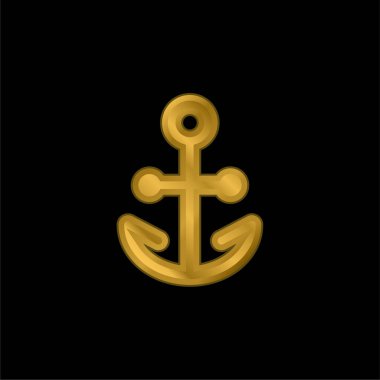 Çapa altın kaplama metalik simge veya logo vektörü