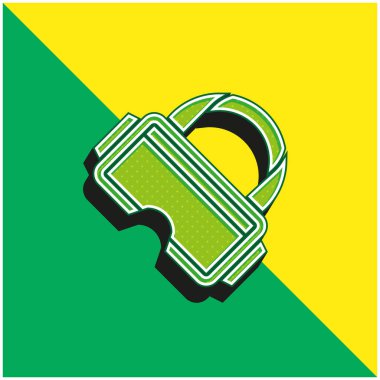 Ar Gözlük Yeşil ve Sarı 3D vektör simgesi logosu