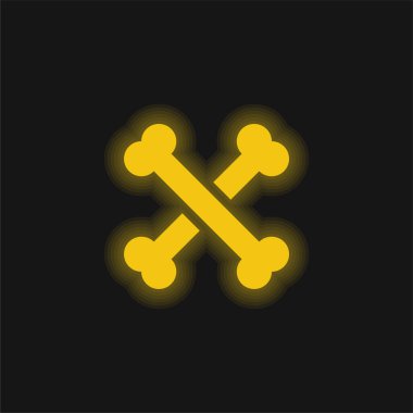 Kemik sarısı parlak neon simgesi