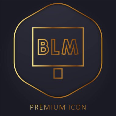 Blm altın çizgi prim logosu veya simgesi