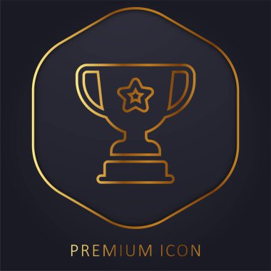 Award golden line premium logo or icon clipart