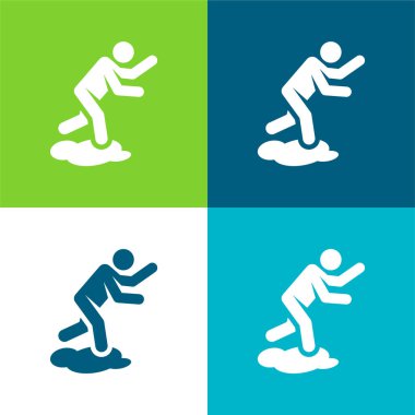 Kaza Düz 4 renk en küçük simge kümesi