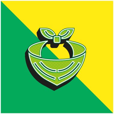 Bandana Green ve sarı modern 3d vektör simgesi logosu