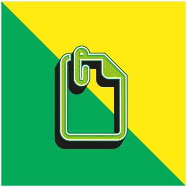 Dosya Yeşil ve Sarı 3d vektör simgesi ekle