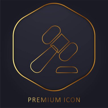 Açık arttırma altın çizgi prim logosu veya simgesi