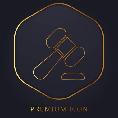 Auction golden line premium logo or icon clipart