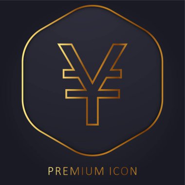 Big Yen Sembolü altın çizgi logosu veya simgesi