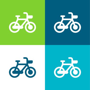 Bisiklet Düz 4 renk en küçük simge kümesi