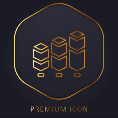 Çubuk Çizelgesi Altın Çizgi prim logosu veya simgesi