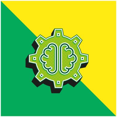 Al Green ve sarı modern 3d vektör simgesi logosu