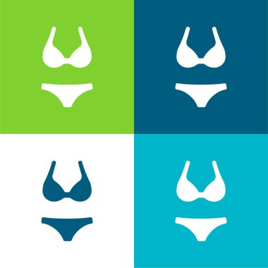 Bikini Düz 4 renk en küçük simge kümesi