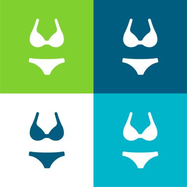 Bikini Flat four color minimal icon set clipart