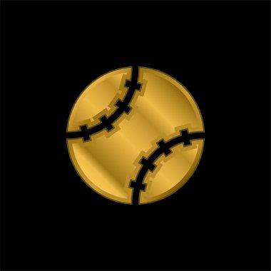 Beyzbol altın kaplama metalik simge veya logo vektörü