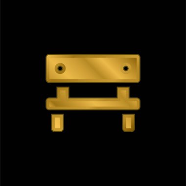 Altın kaplama metalik simge veya logo vektörü