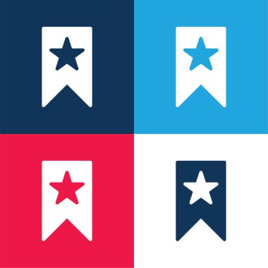 Yer imi mavi ve kırmızı dört renk en az simge kümesi